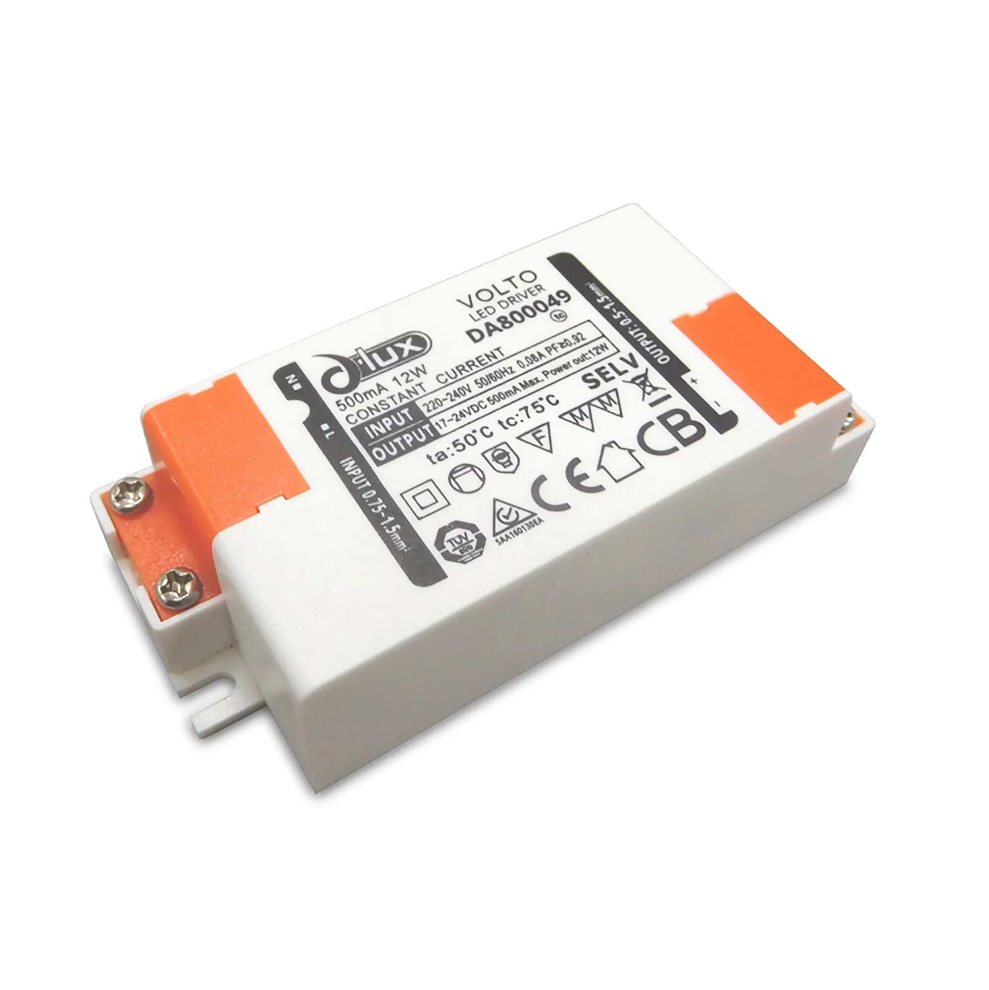 DA800049  Volto, 12W Constant Current 500mA Non-Dimmable LED Driver 17-24V